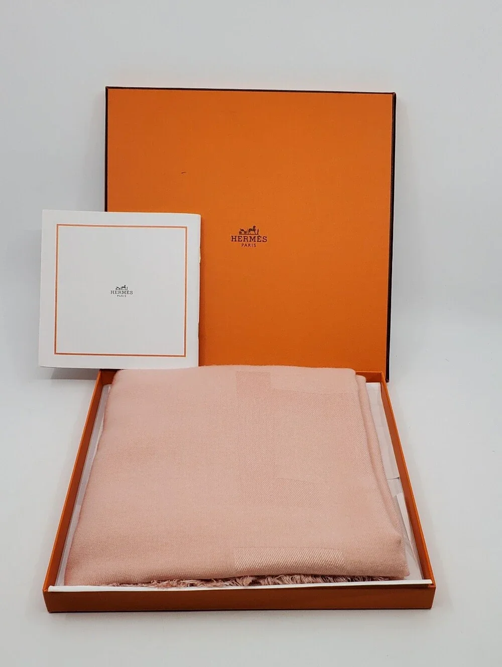 Hermes Cashemere/silk Libris Scarf -light Peach